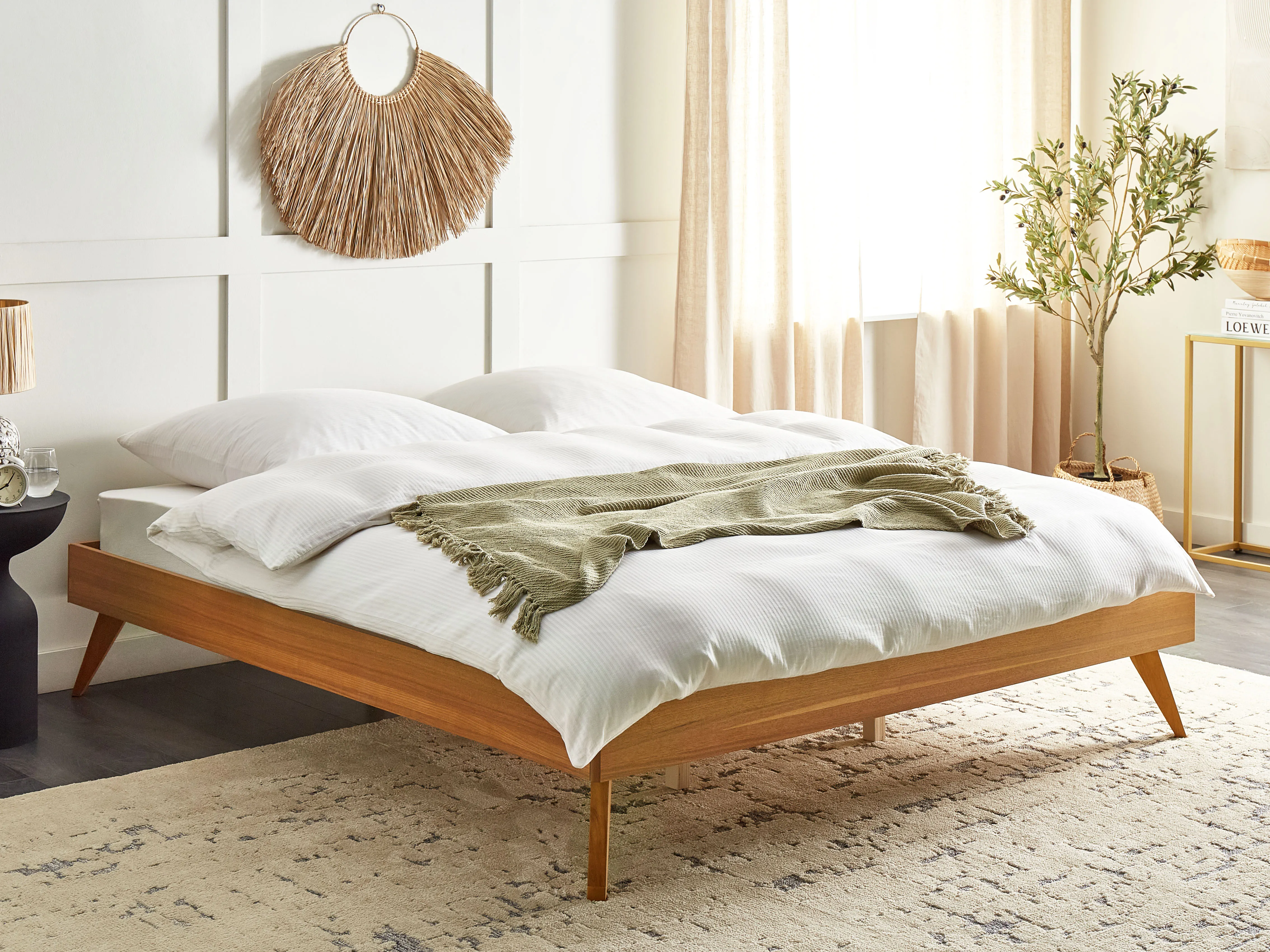 Bed zonder hoofdbord BERRIC 180 x 200 cm Natuurlijk essenhout