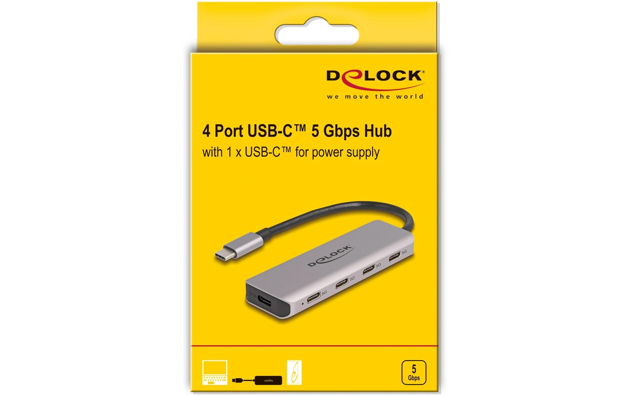USB-Hub 4x USB C 5GbpsUSB Hub mit vier USB 3.0 Anschlüüssen