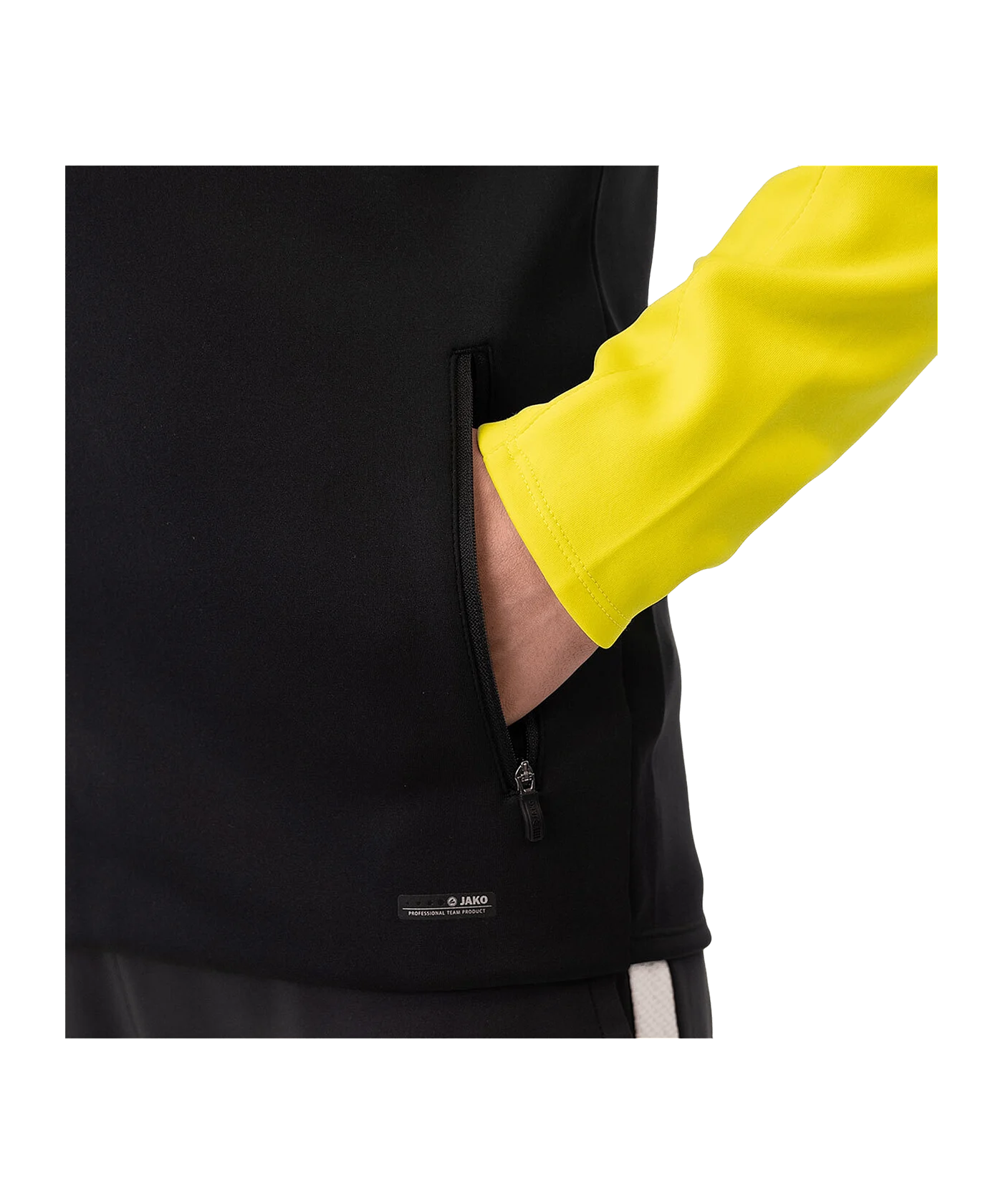 JAKO Iconic Kapuzenjacke Schwarz Gelb F808