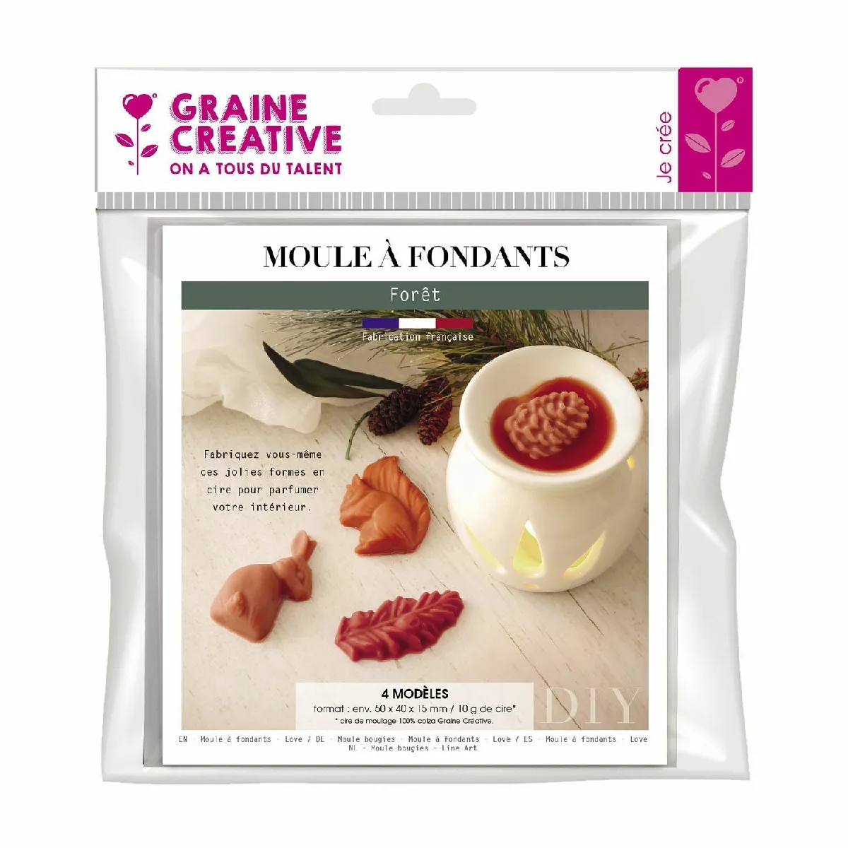 Moule 4 Fondants à Bougie Forêt - Graines Créatives