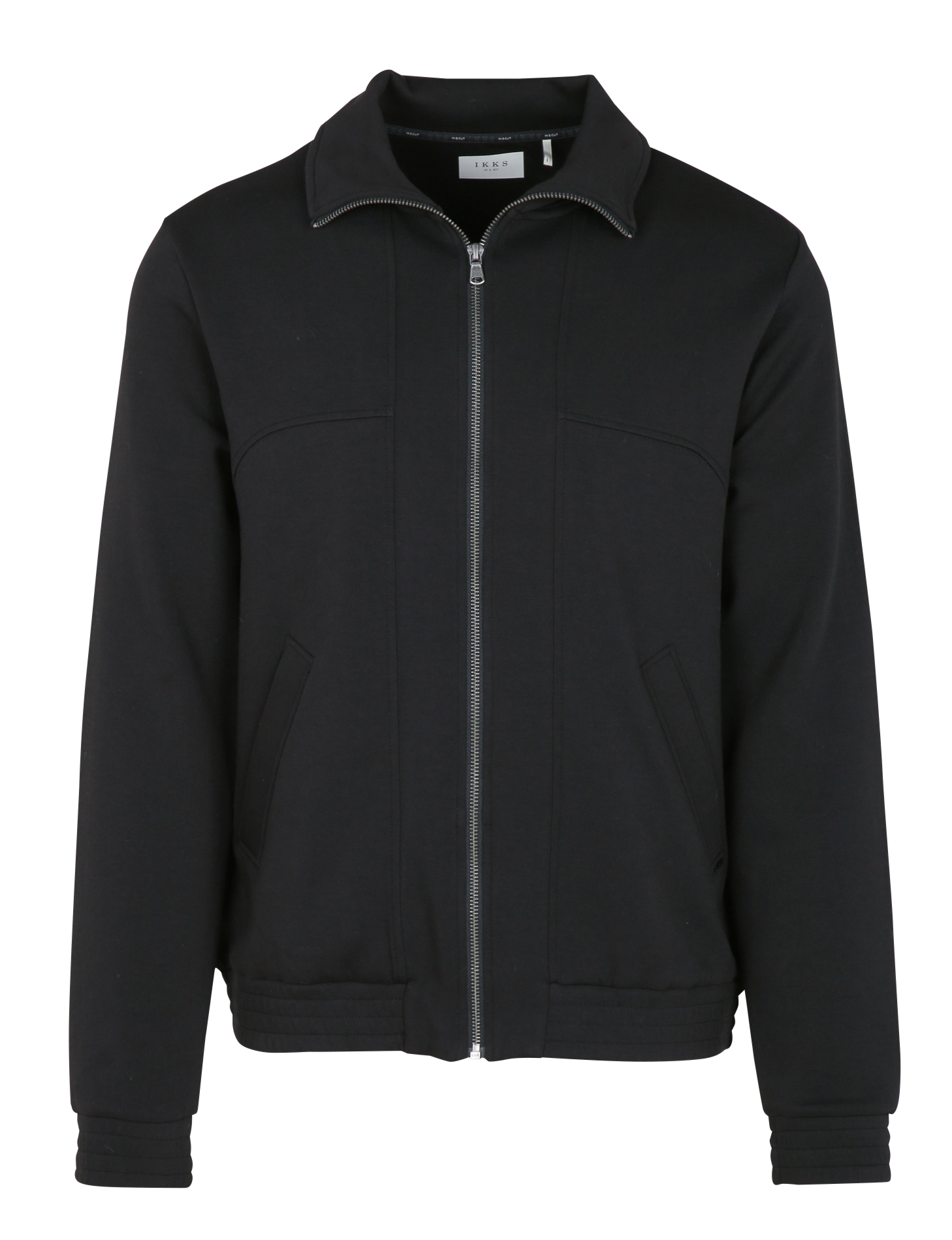 Gilet col montant en coton mélangé | Noir