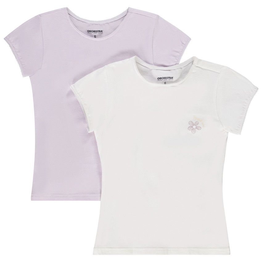 Lot de 2 maillots de corps manches courtes en jersey - Lilas
