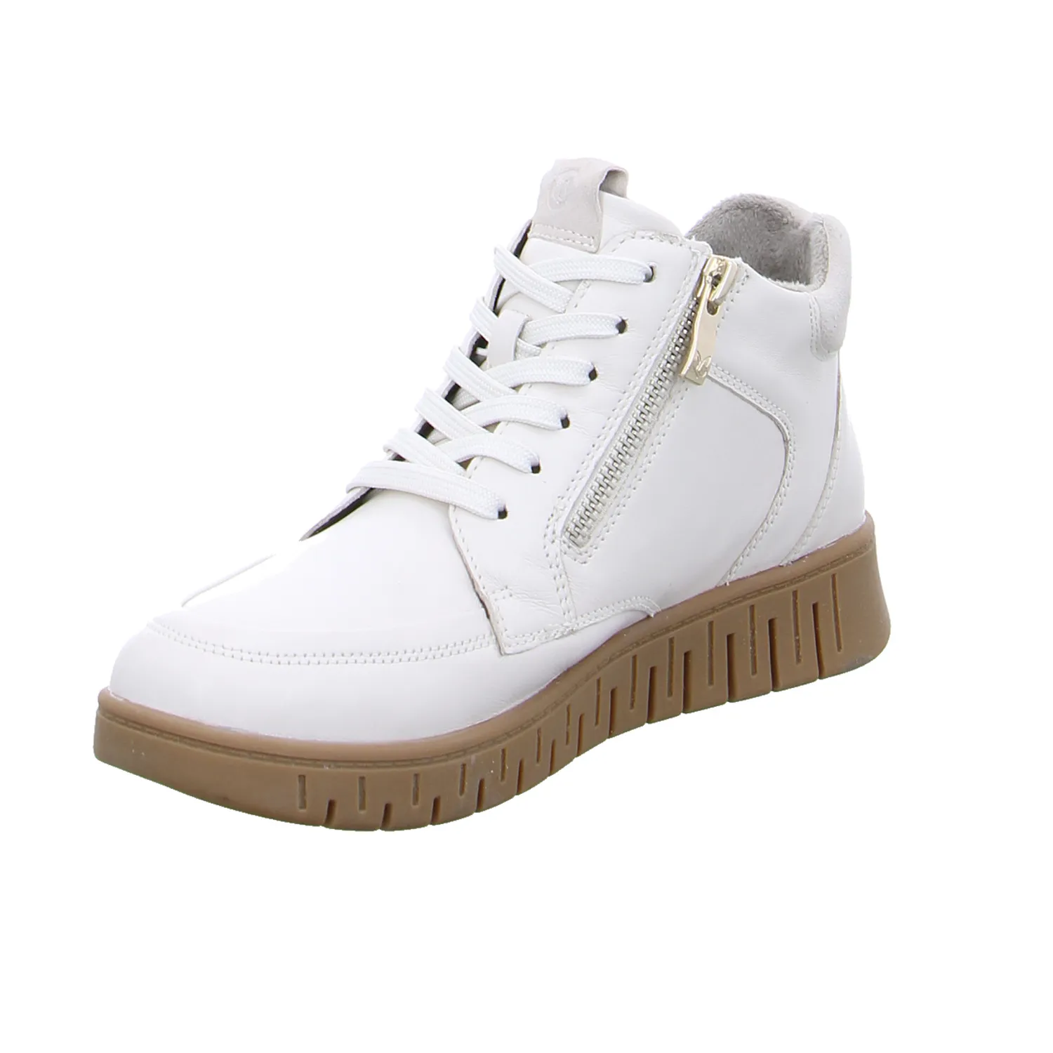 CAPRICE Comfort-Mid Cut Offwhite Leder  superflexible Sohle