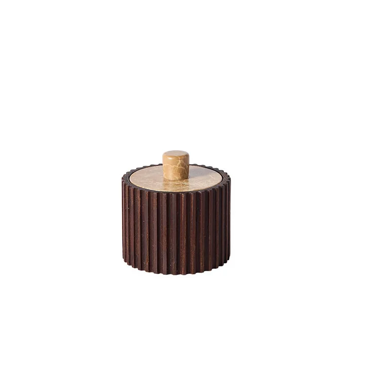 Muubs - Yami Aufbewahrungsdose mit Deckel, Ø 8 x 7,8 cm, braun
