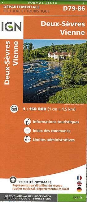 IGN - D79 86 DEUX SEVRES VIENNE ECHELLE 1 150 000
