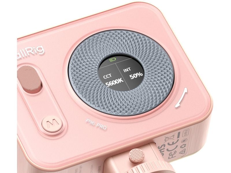 Smallrig Vibe P96 Pro Mini-LED-Videoleuchte Rosa Simuliert 2500K-6500K Tageslicht und bietet 5 Spezialeffekte
