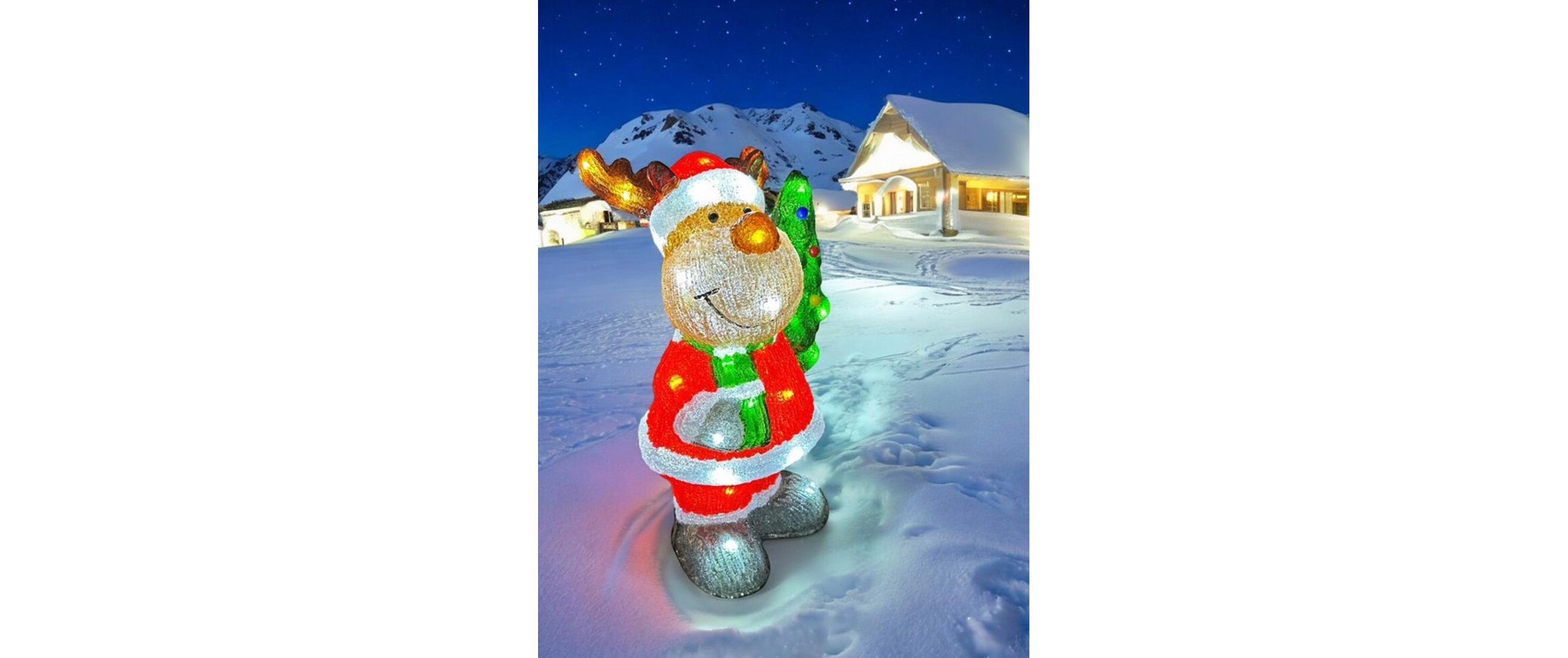 LED Outdoor Acryl Rentier 16 cm x 18 cm x 34 mLED-Figur