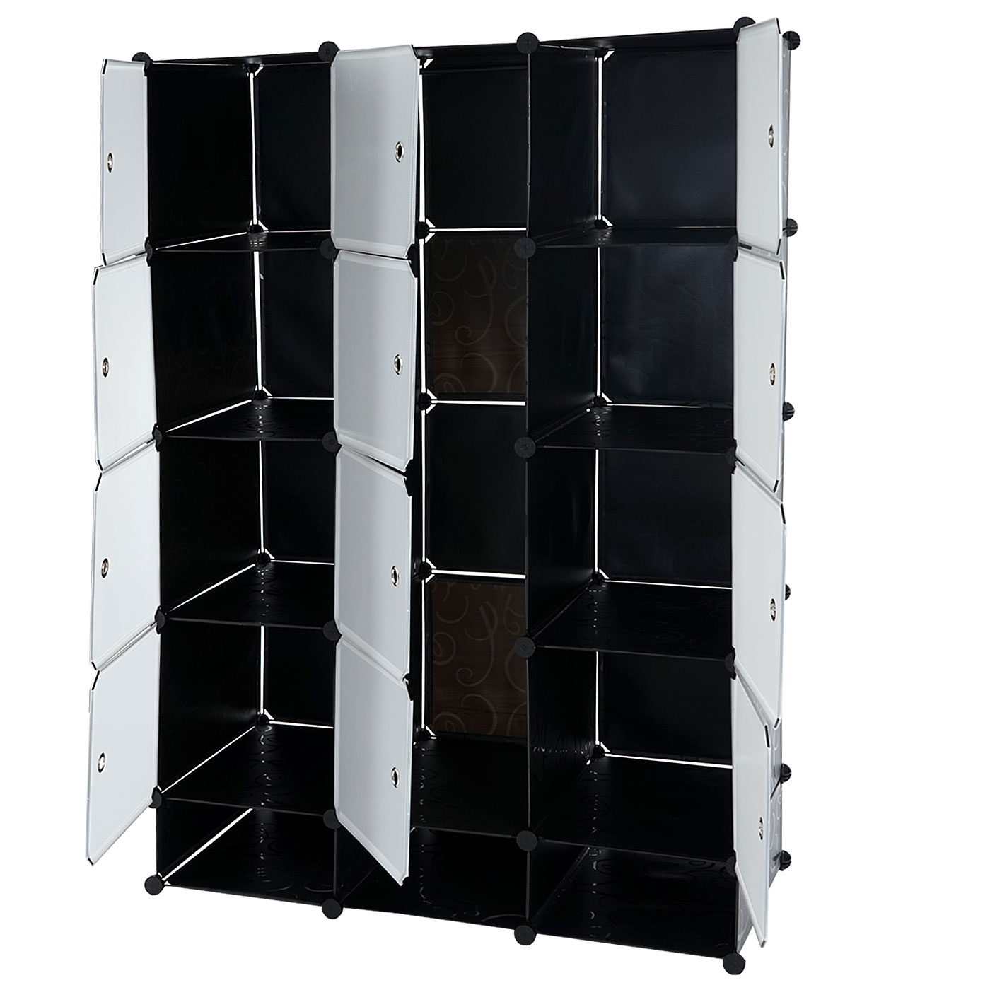 Regalsystem Cairns T306, Steckregal Garderobe Kleiderschrank, 8 Boxen je 37x37x47cm schwarz