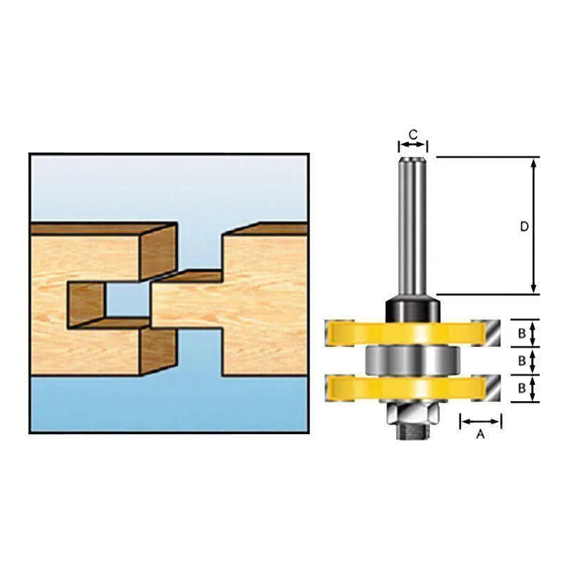 Makita D-12011 Freesbit Groef/veerfrees   lager S 8mm 9,5x6,35mm