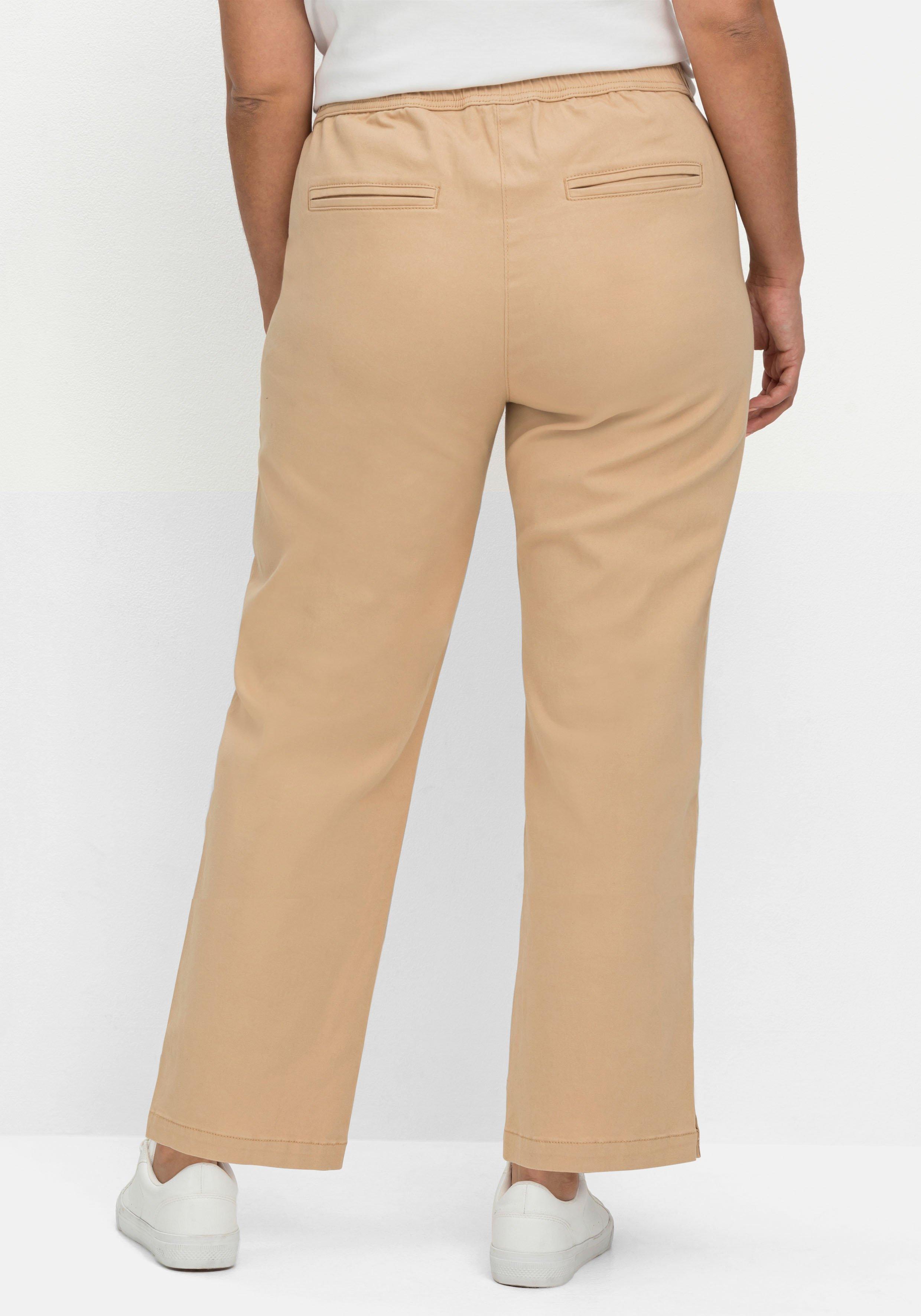 Gerade Twillhose in Curvy-Schnitt PIA, mit Biesen vorn