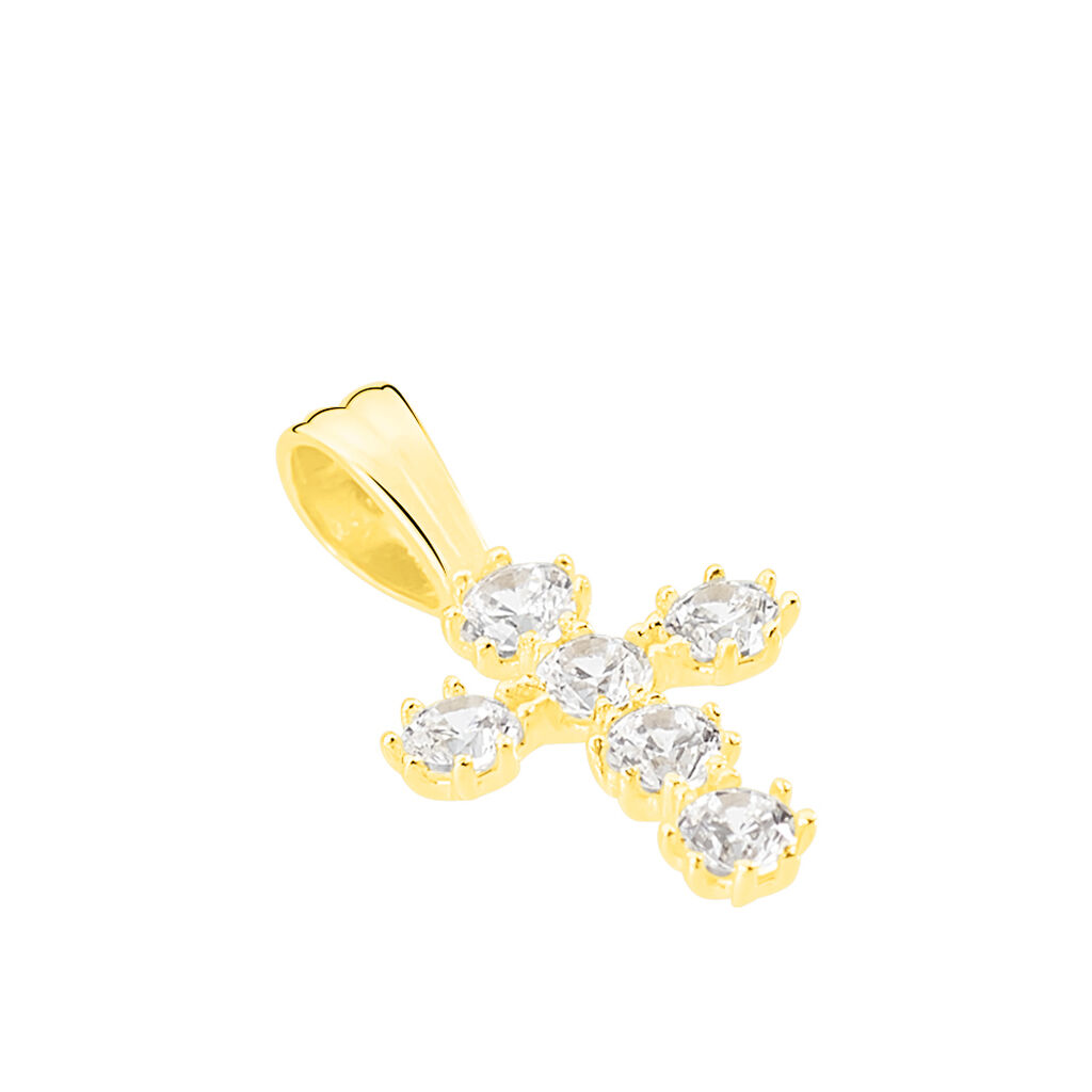 Pendentif Canice Croix Or Jaune Oxyde De Zirconium