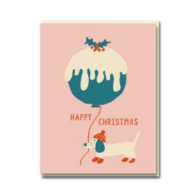 Happy Christmas Dog and Pudding Balloon