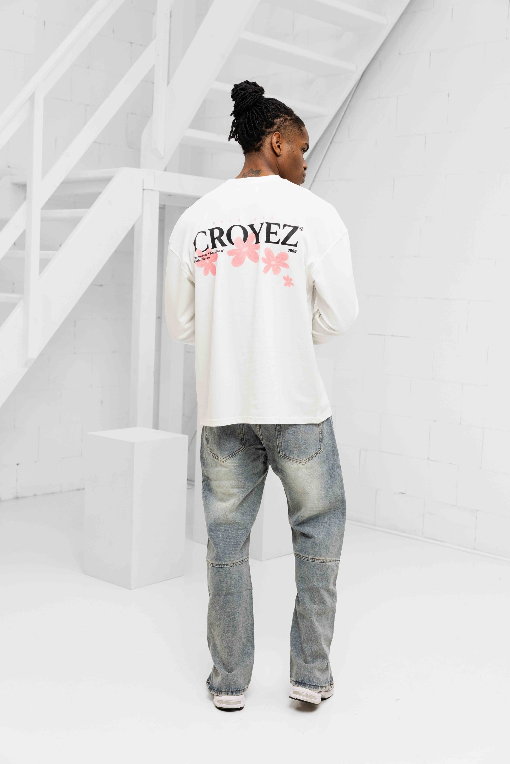 Croyez Botanique Longsleeve T-Shirt Heren Gebroken Wit
