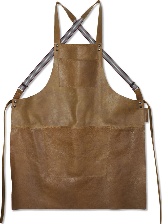 DutchDeluxes Læderforklæde Suspender Serie Apron Vintage Camel Camel