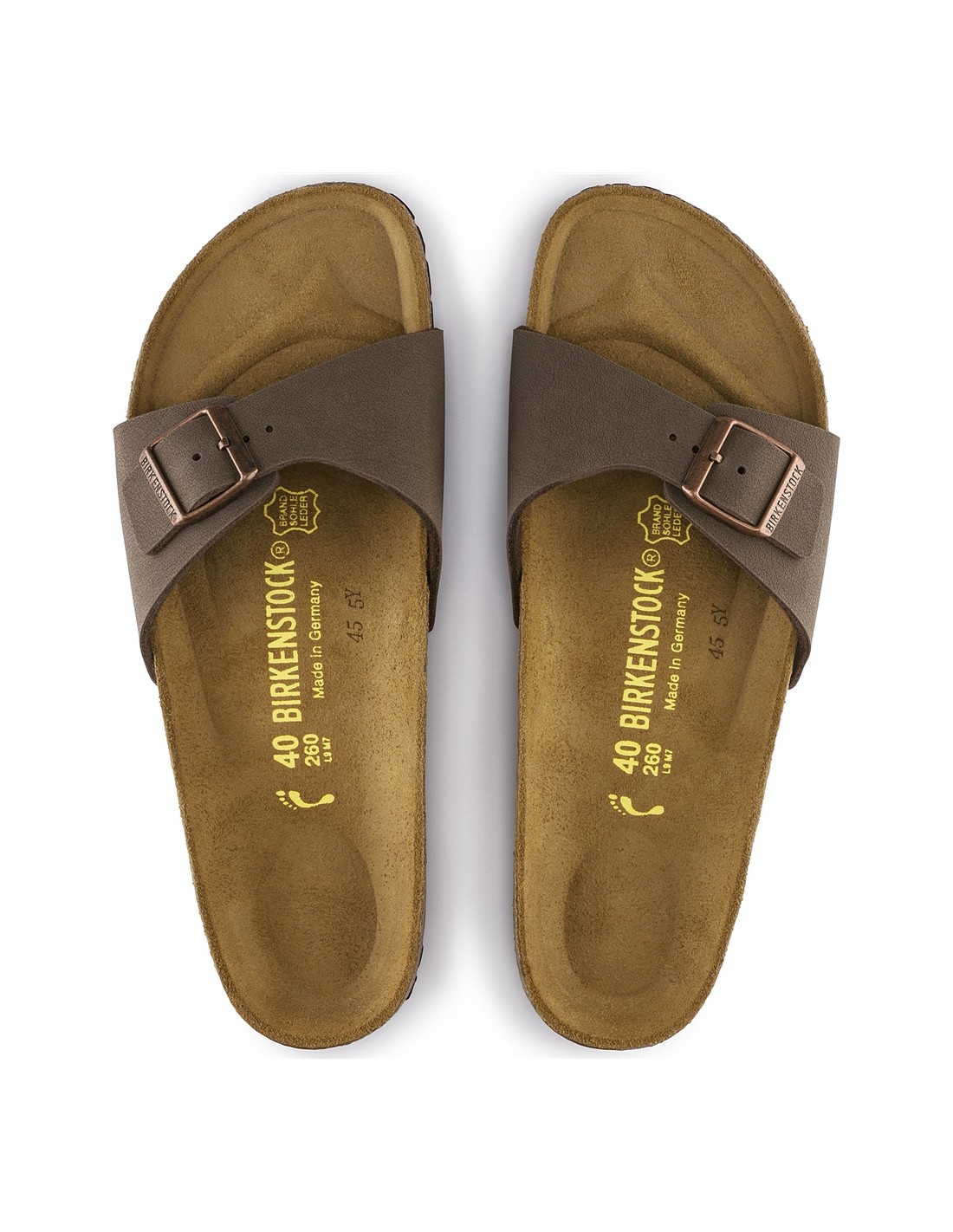birkenstock Claquettes Homme Madrid Cuir Mocha Marron