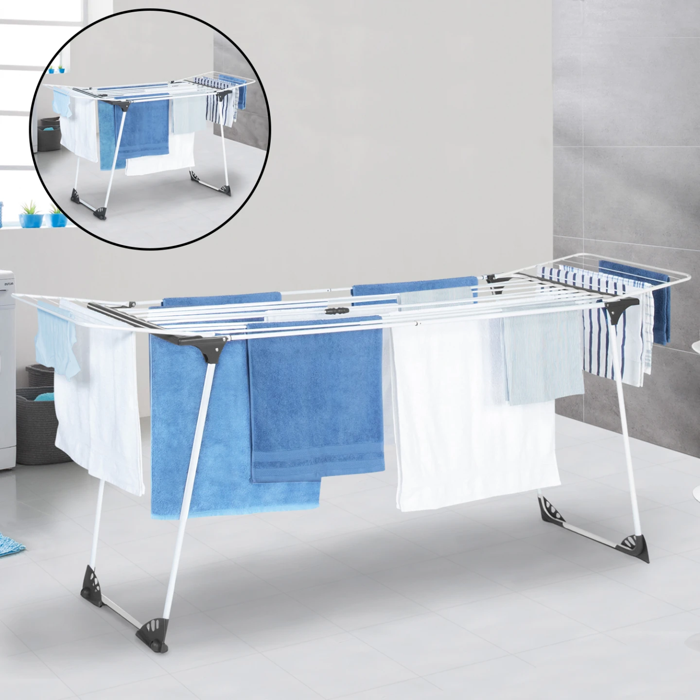 Séchoir à linge horizontal pliable ULTRA capacité 22M blanc