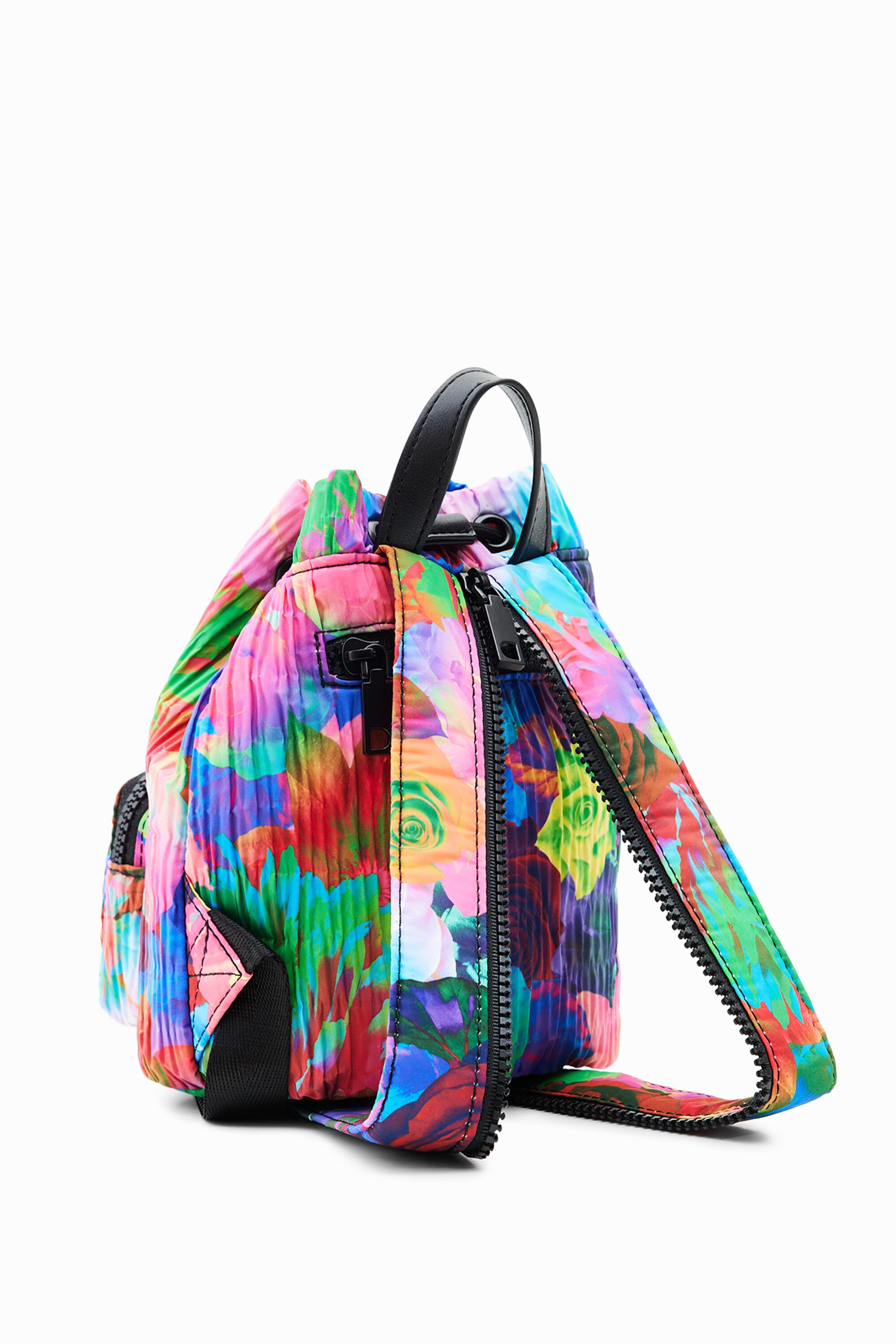 Mini sac à dos convertible fleurs