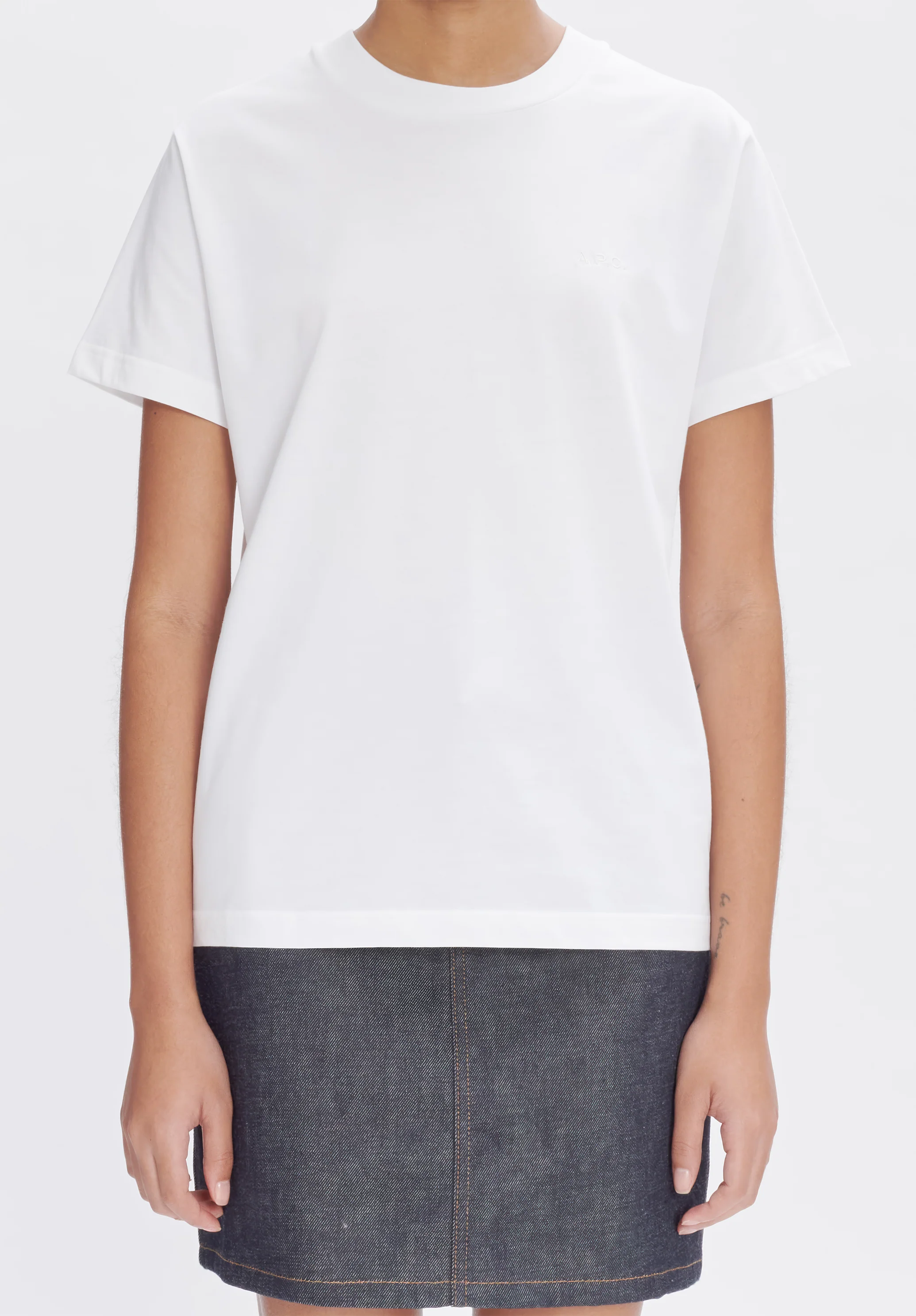 t-shirt standard apc brode GOTS - Blanc