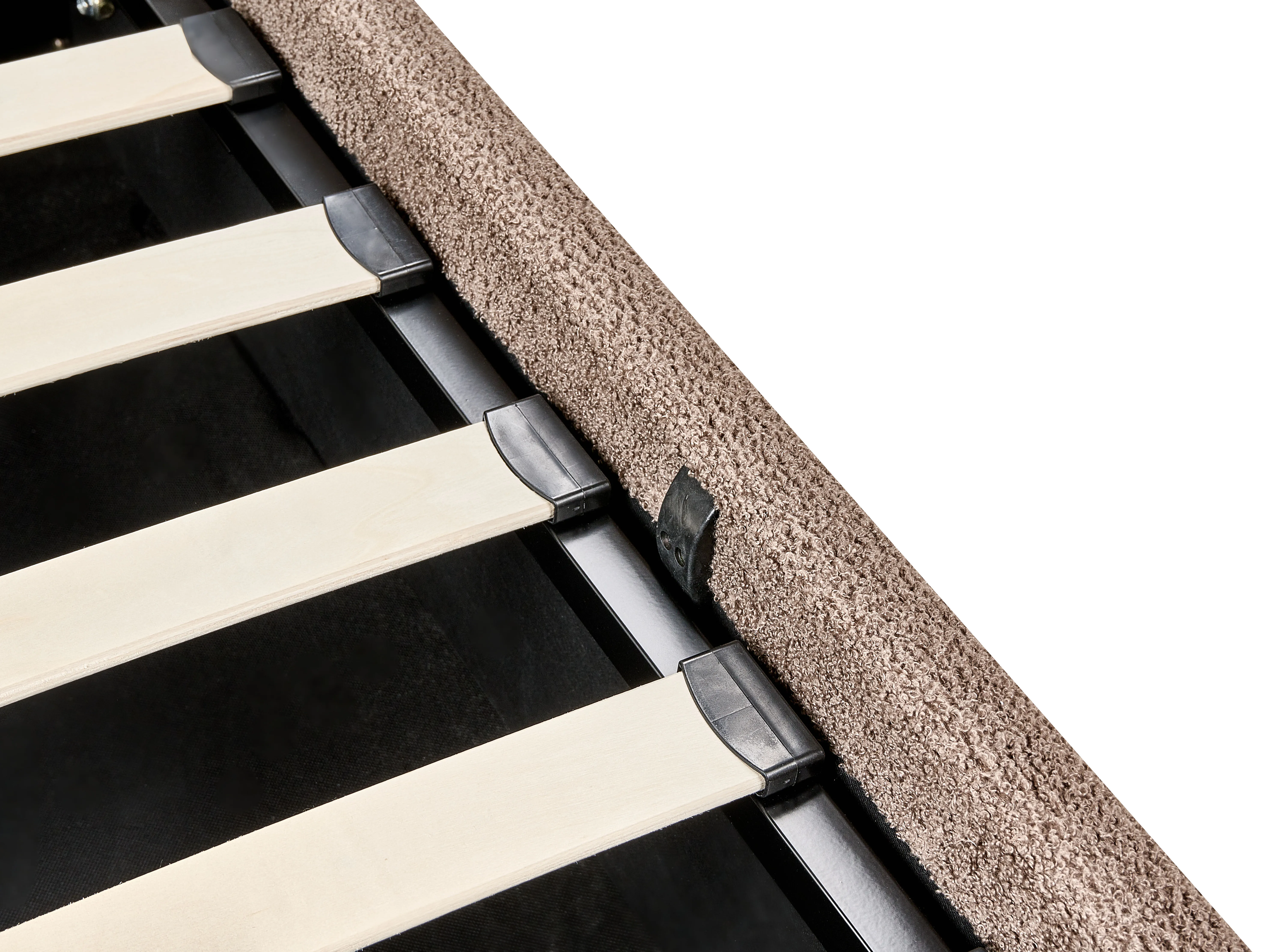 Bed met opbergruimte Bouclé BOUSSE 180 x 200 cm Taupe