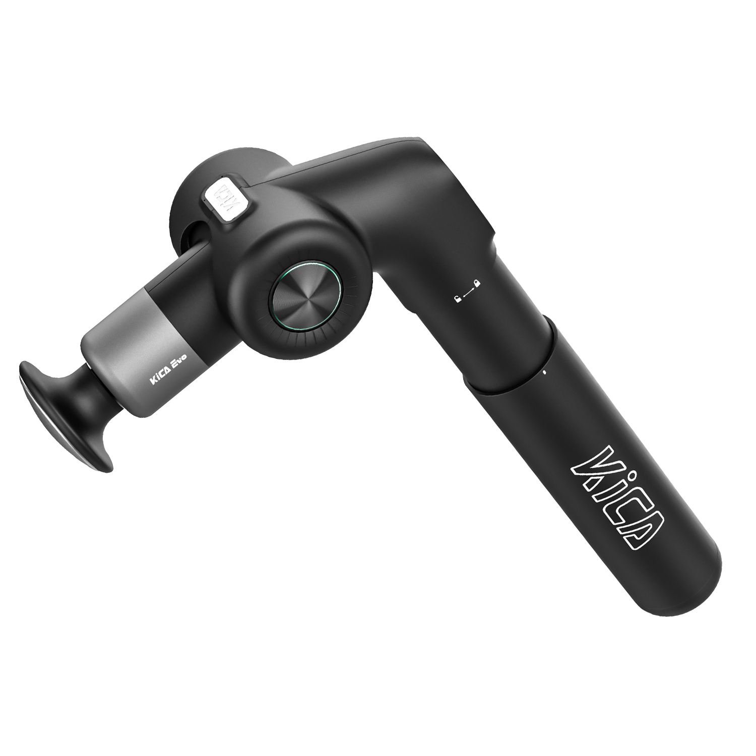 Evo Verstellbare Massagepistole Elektronische Muskelmassagepistole mit 6 Aufsätzen   Wärmefunktion (4000723) - Schwarz