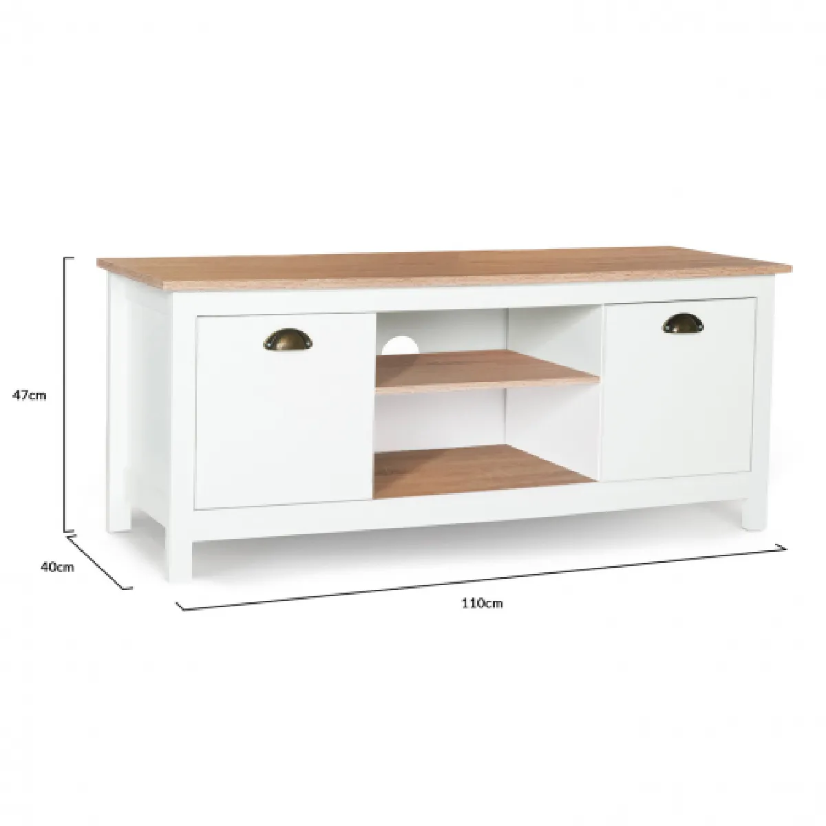 Idmarket MARKET Meuble TV ISIS - Bois et blanc