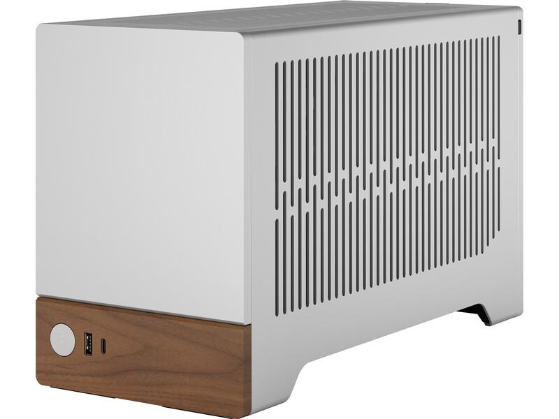 Fractal Design PC-Gehäuse Terra Silver Kompaktes Mini-ITX Gehäuse mit stilvoller, moderner Optik