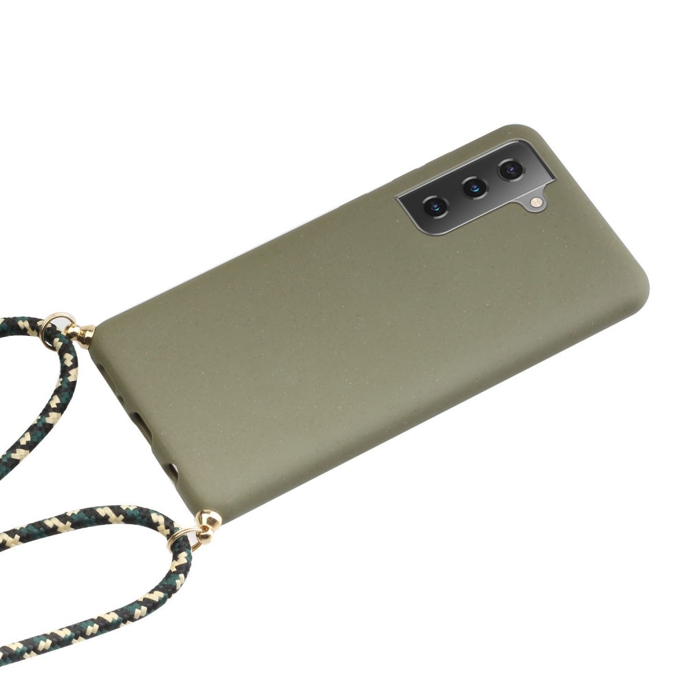Samsung Galaxy S21 5G Necklace Bio Gummi Case Hülle Eco Friendly Nachhaltig Kompostierbar   Handykette (150cm) - Grün