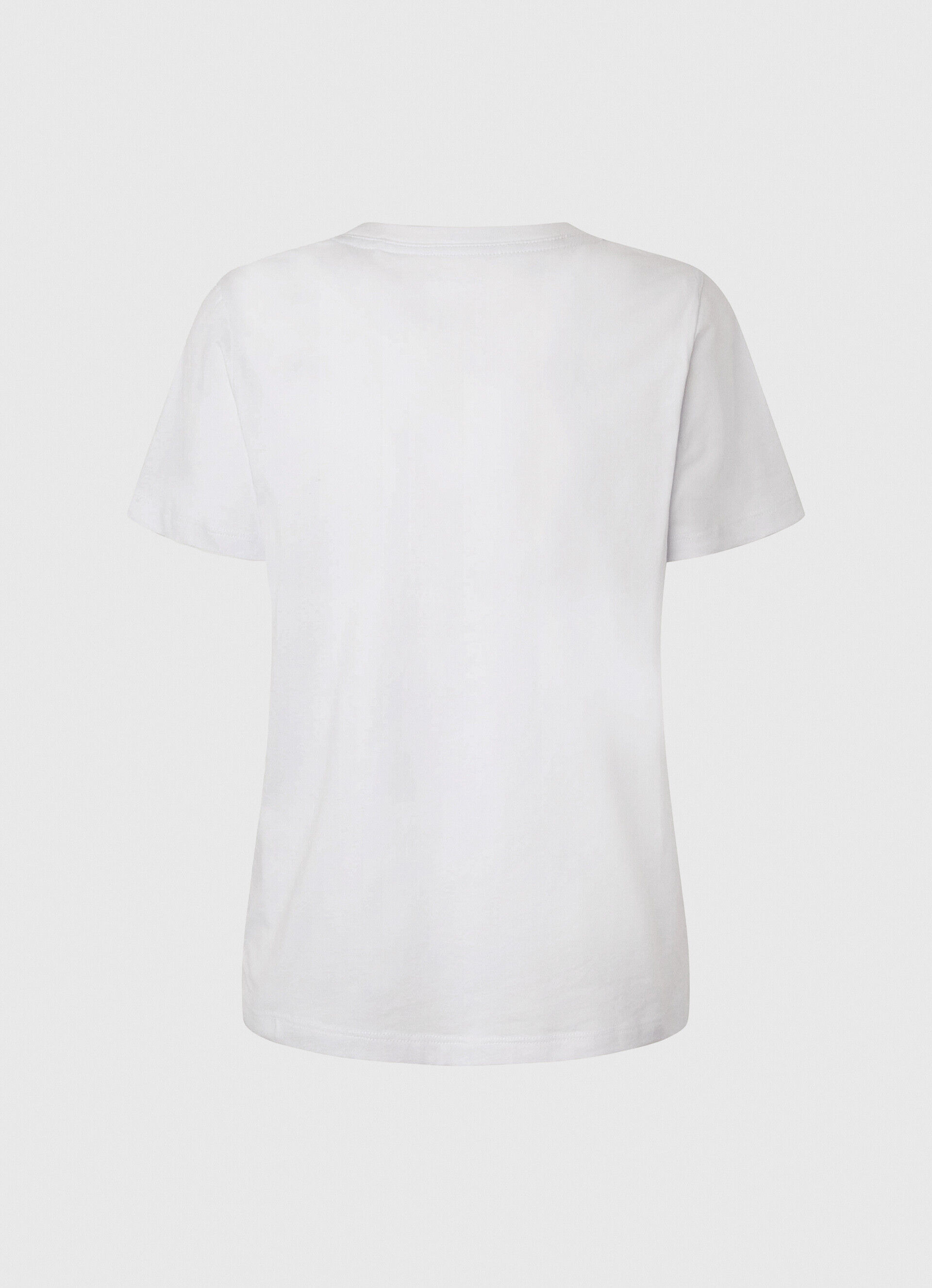 Camiseta de algodão com logotipo estampado - branca