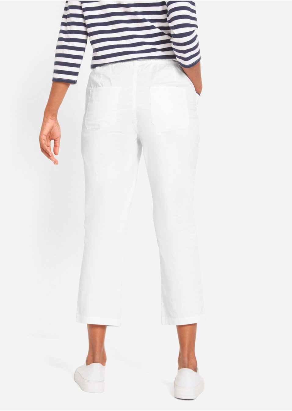 Pantalon paper touch 7/8 en coton avec taille confortable