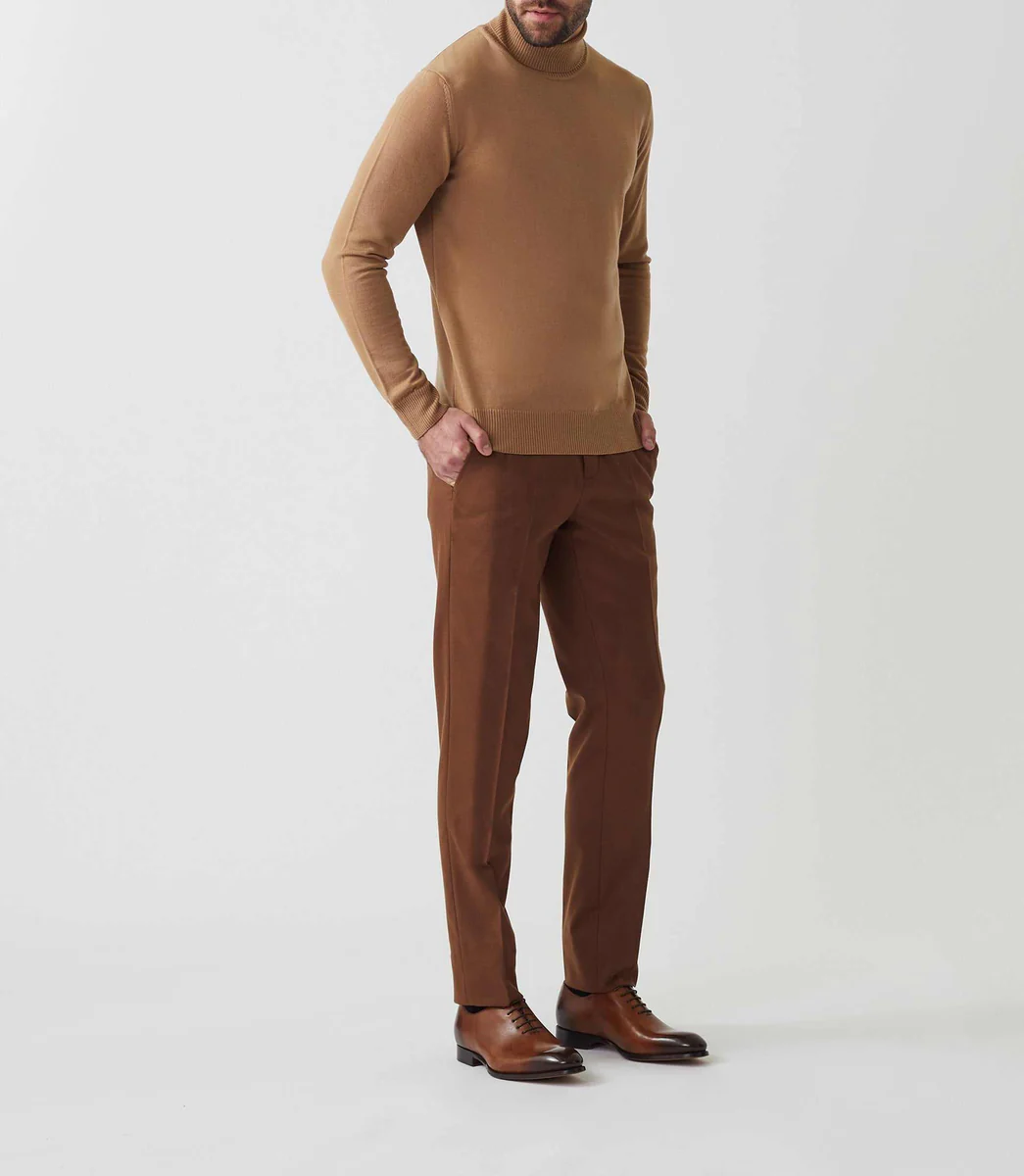Pull col roulé camel 