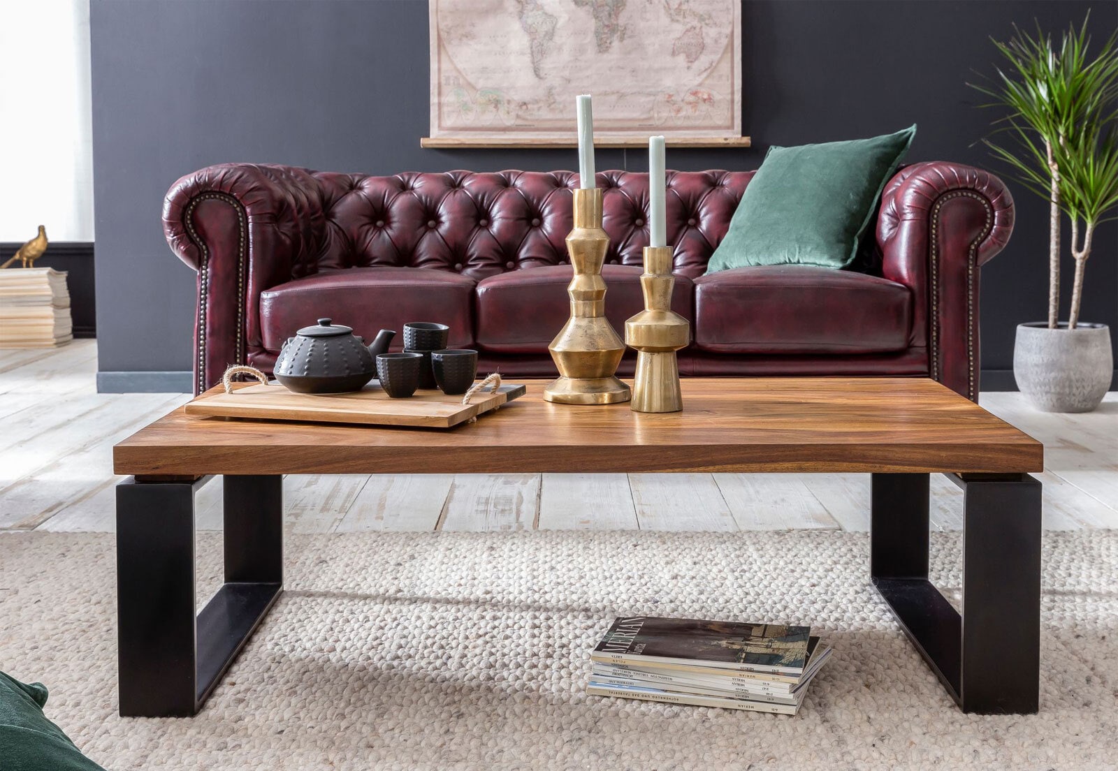 Couchtisch 115 x 60 cm braun/ schwarz