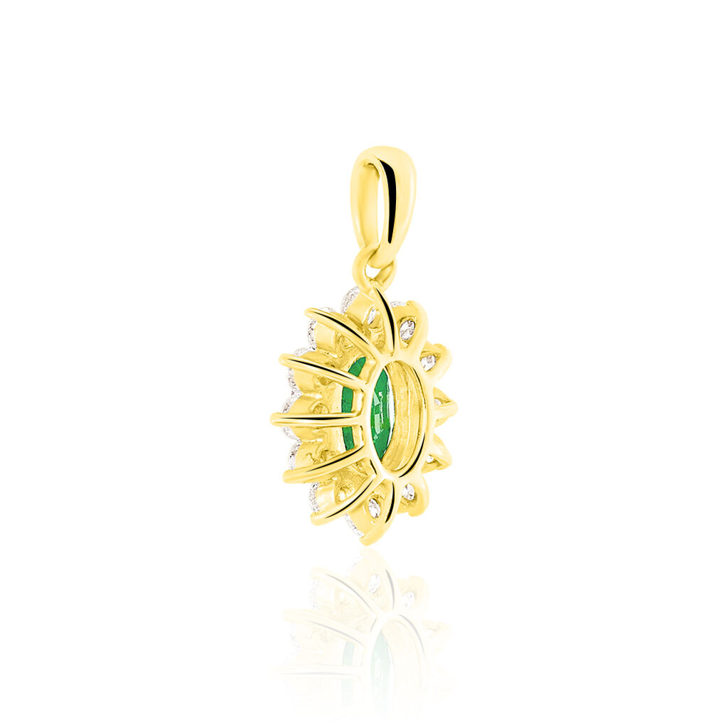 Pendentif Vladimir Or Jaune Emeraude Et Diamant