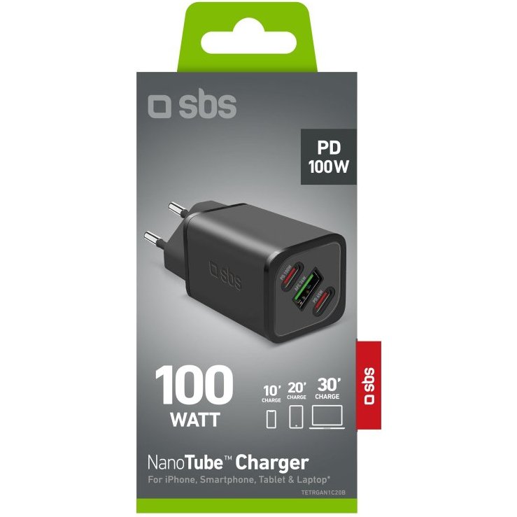 SBS Chargeur secteur GaN 100W Power Delivery