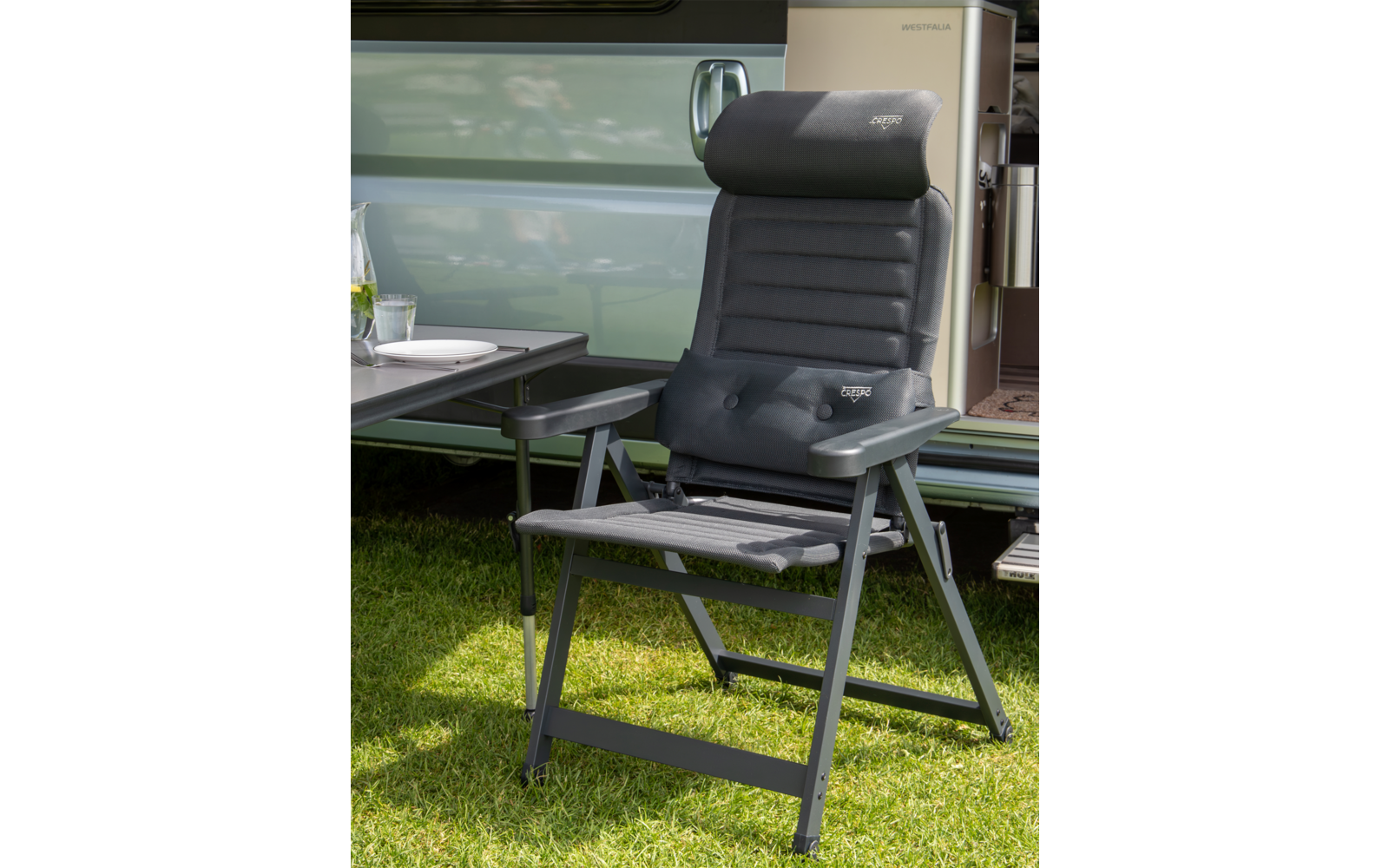Crespo LS/237 Tex-Supreme Lendenwirbelstütze / Lumbalstütze aufblasbar 53 x 20 cm grau