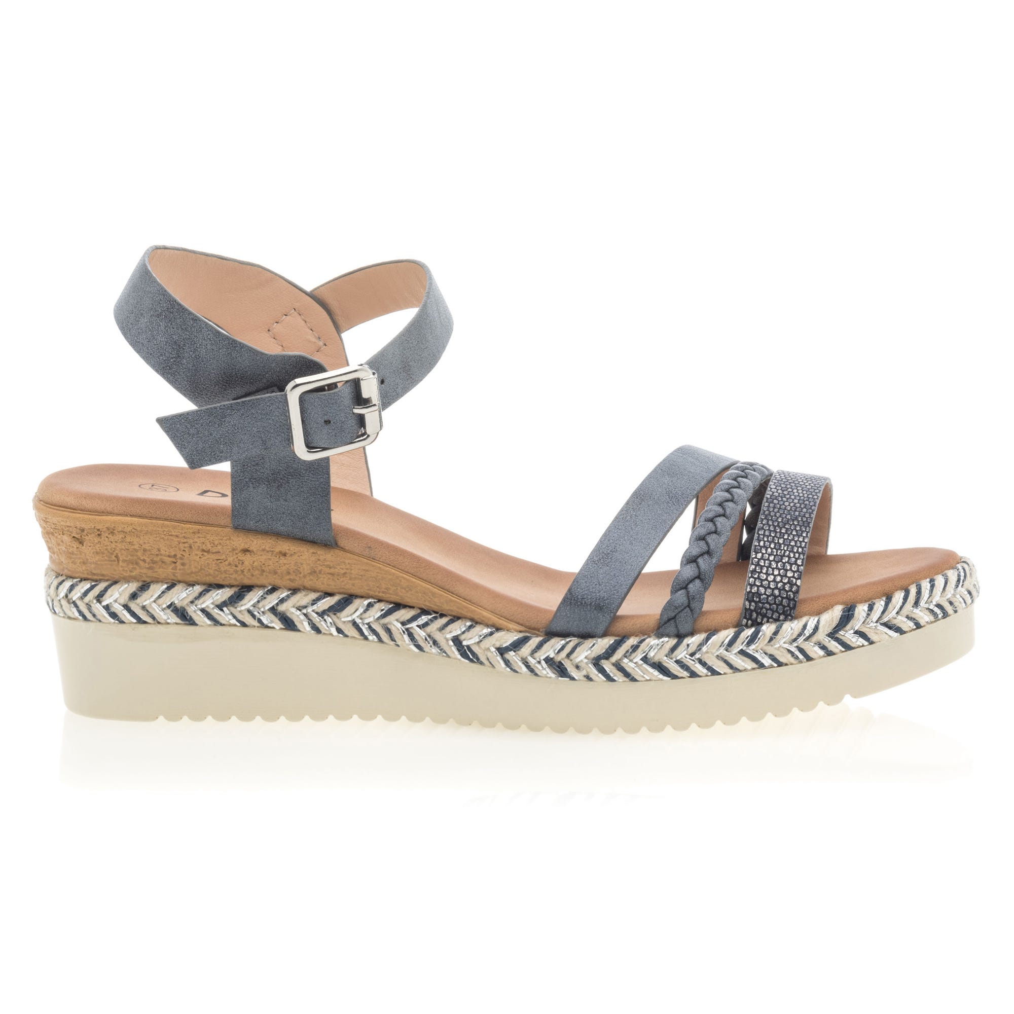 Sandales à talon compensé Femme bleu