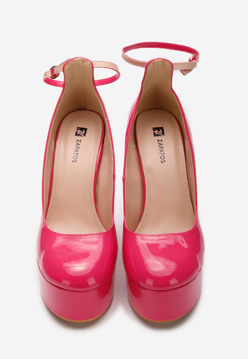 Chaussures à talon épais et plateforme fuchsia Matea