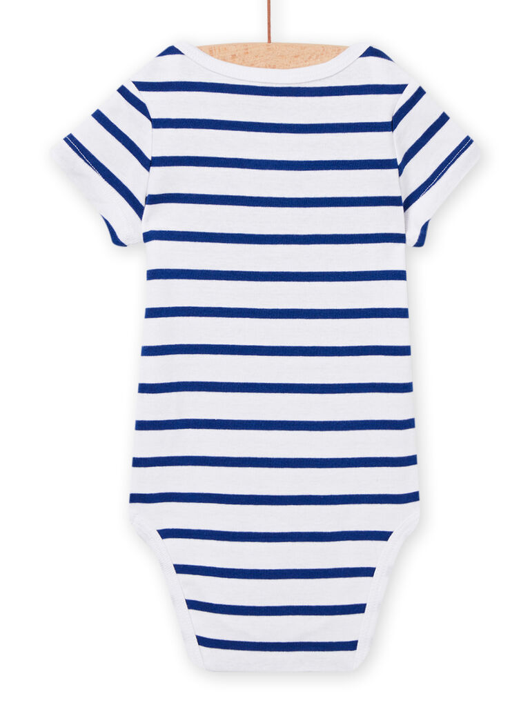 Body à rayures blanc bébé garçon
