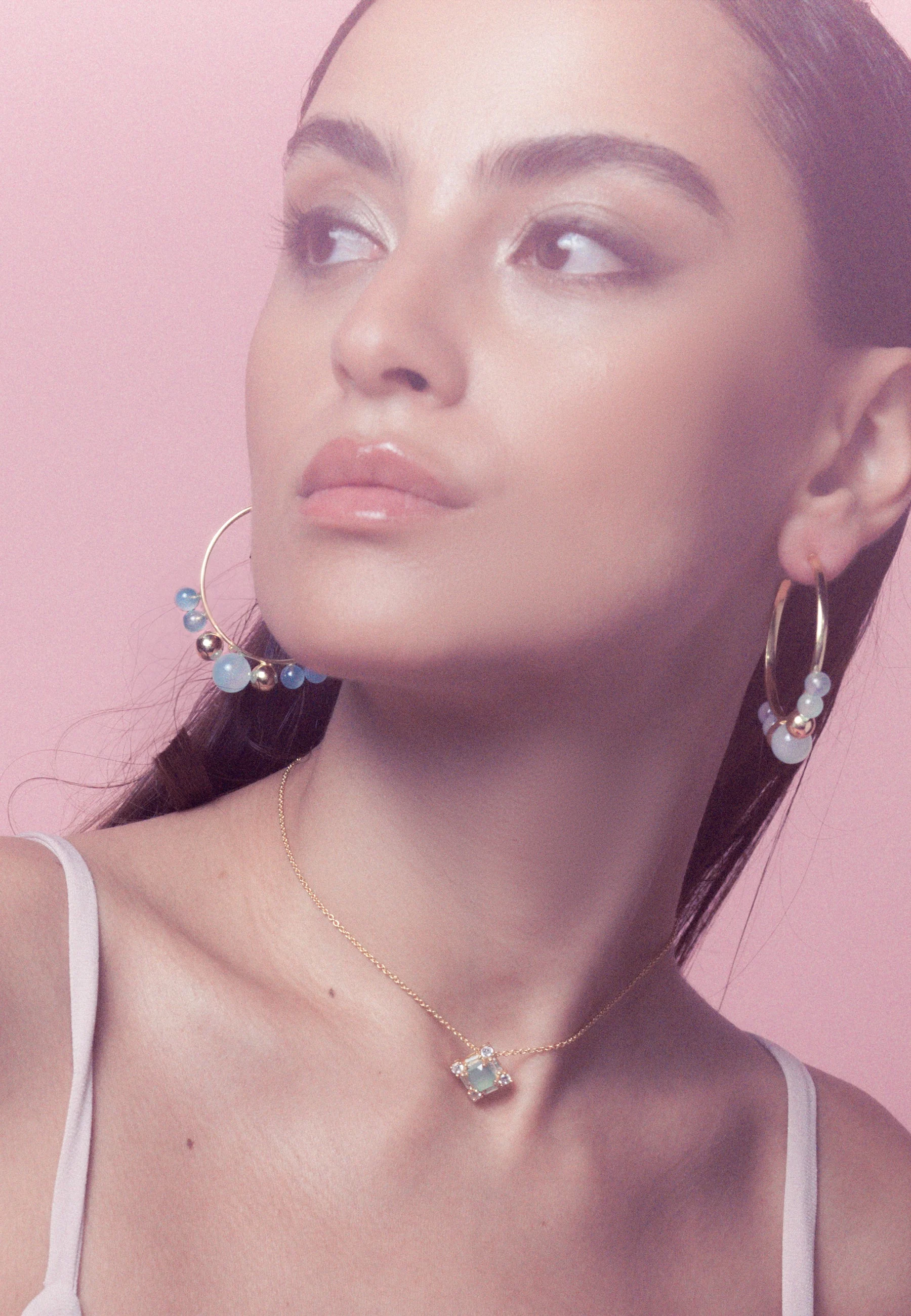 Boucles d'oreilles elara aigue-marine | Bleu