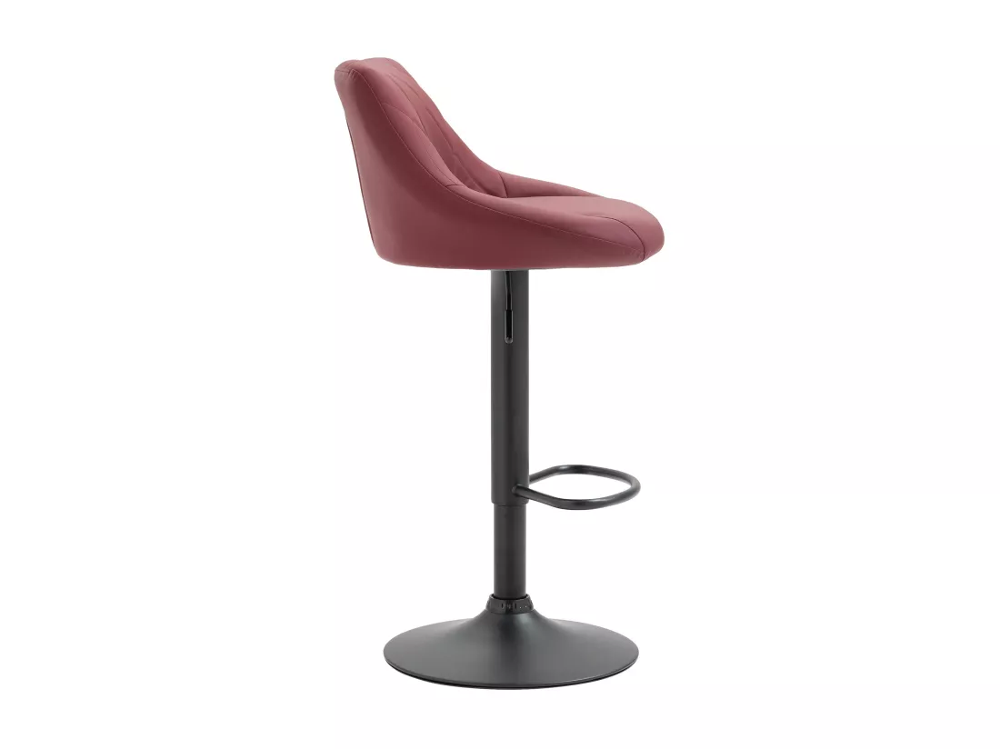Tabouret de bar - Similicuir & Noir - Bordeaux - Lazio