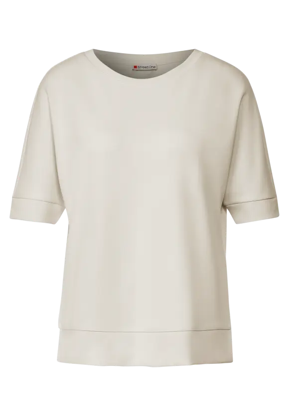 Seiden Look T-Shirt - lucid white