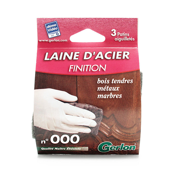 3 patins en laine d'acier n°000 Gerlon