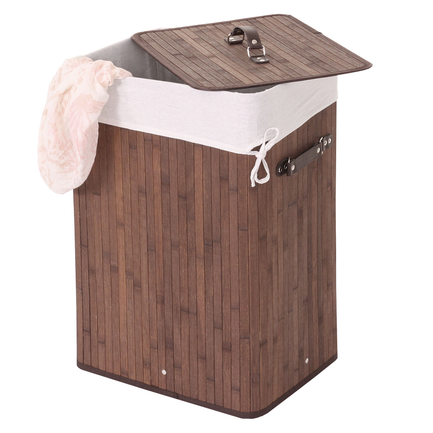 Wäschekorb MCW-C21, Laundry Wäschebox Wäschesammler Wäschebehälter Wäschetonne, 61x43x32cm 70l ~ braun