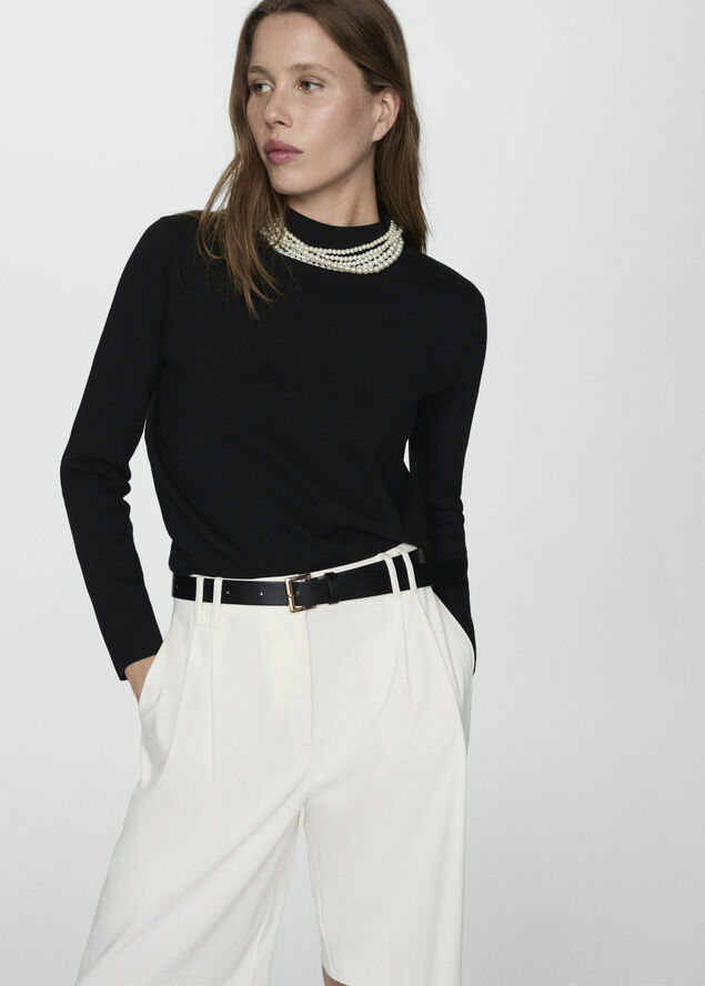 MANGO High collar sweater Black