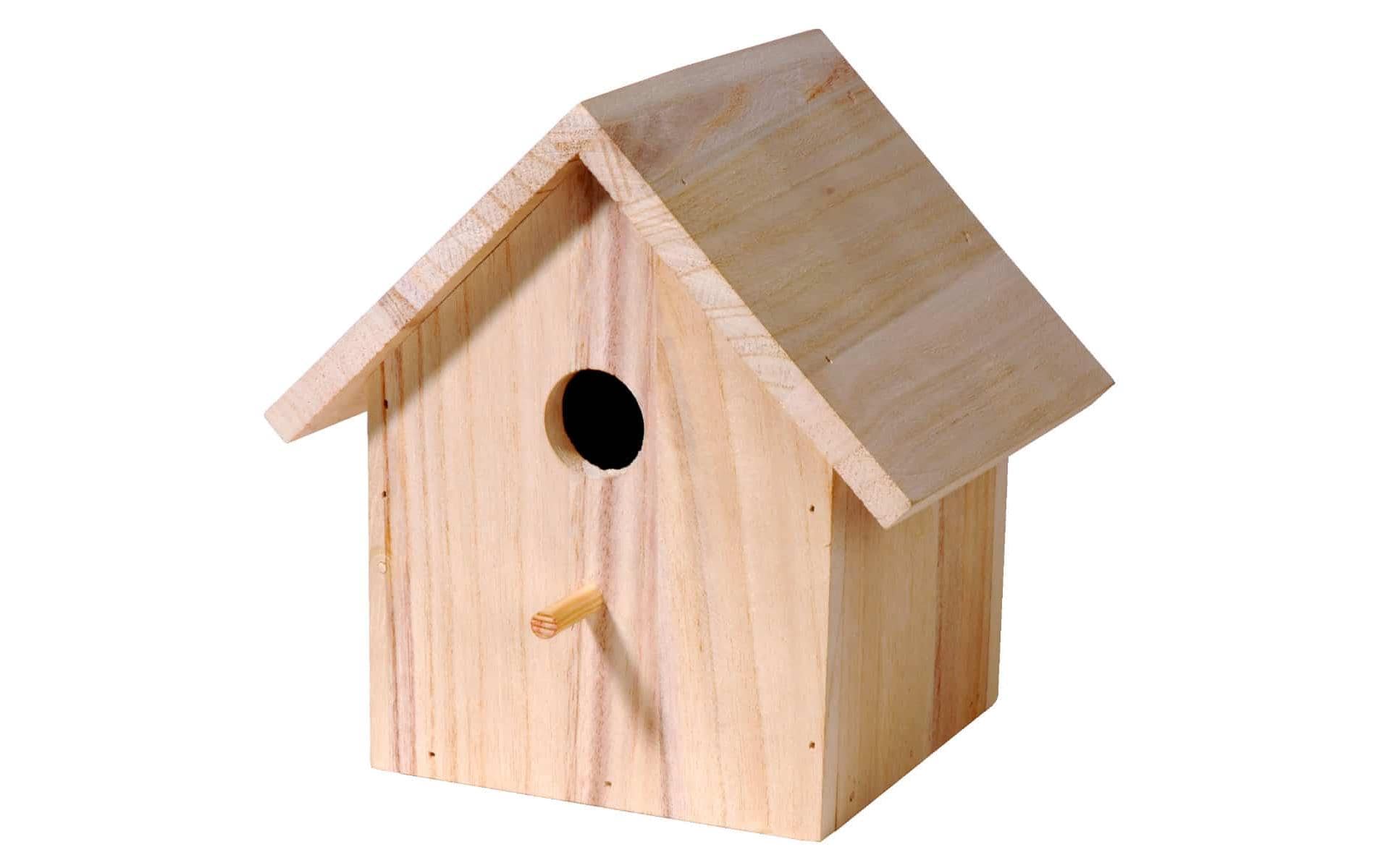 Nistkasten Bastelset, 17.5 x 15.5 x 20.5 cm, HolzBausatz für Kinder mit Pinsel und 6 bunten Farben