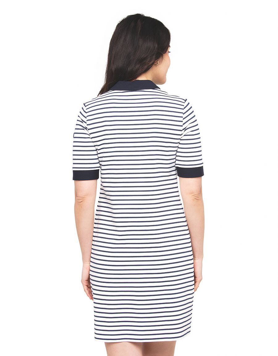 Robe marinière écru bleu