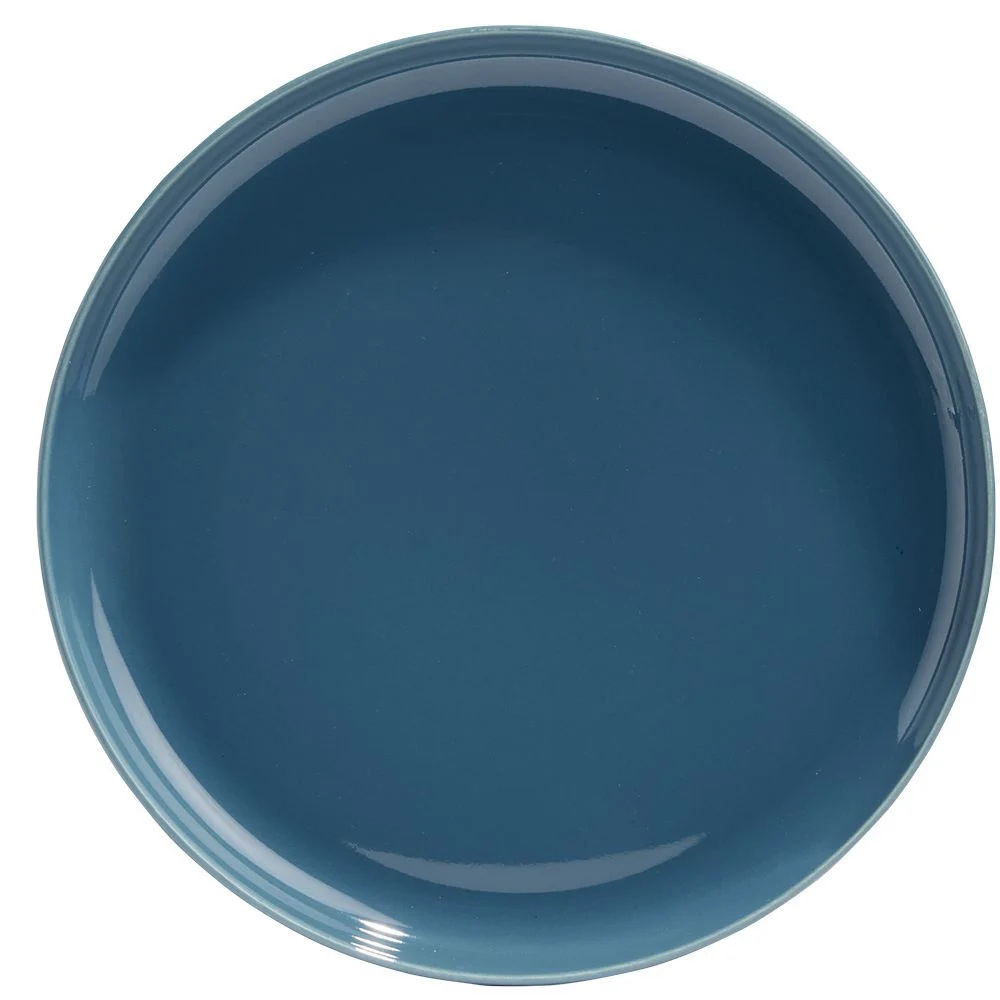 Assiette à dessert Oslo porcelaine bleu uni