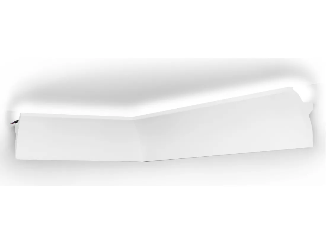 Lot de 3 corniches plafond en polystyrène L290 x l5.1 x H10 cm blanc - RANETIA