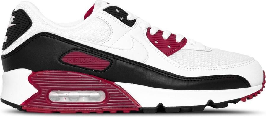 Nike Air Max 90 Heren Sneakers White White-New Maroon-Black