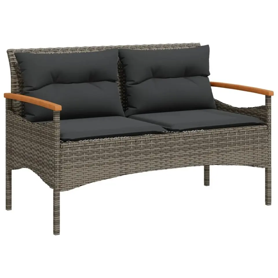 vidaXL - Tuinbank - Grijs - Poly rattan
