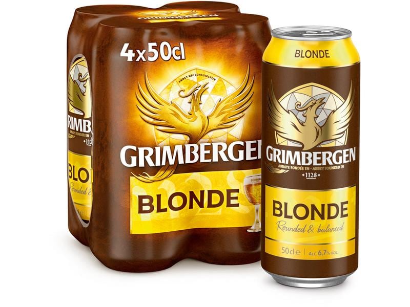 Grimbergen Bier Blonde 4 Stück x 0.5 l Obergäriges blondes Bier mit ausgereift-fruchtigem Aroma